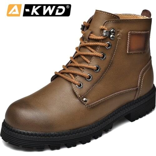 New Fashion Men Shoes Winter Botas De Invierno Para Hombre Men Boot Outdoor Work Shoes High Top Sneakers Retro Men Leather Boots