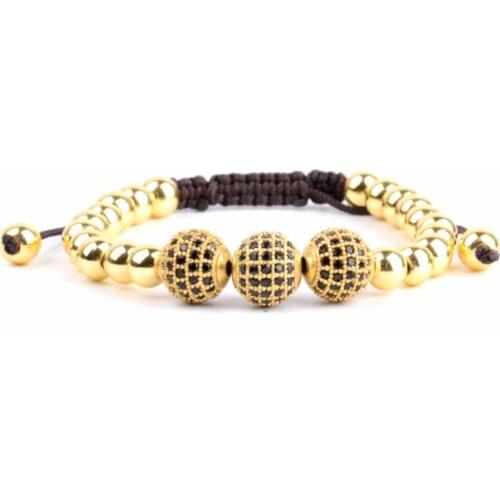 Mens Bracelet 10mm Disco Ball Micro Pave CZ Classic Charm Gold Bracelets & Bangles Jewelry Give Gift For Men Pulseira Feminina