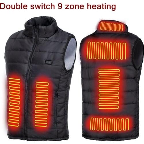 Men Heated Vest 9 Zones Electric Heated Jackets Men Sportswear Heated Coat Graphene Heat Coat USB Heating Jacket For Camping