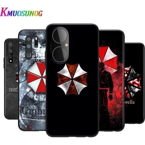 Umbrella Corporation Soft TPU Silicone Cover For Huawei P50 P40 P30 P20 Pro P10 P9 P8 Lite E Plus 2019 Phone Case