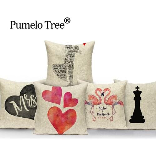 Love Couples Pillowcase Cushions Home Decor Nordic Style Decor Custom Pillow Cover Outdoor Cushions Dropshipping Throw Pillows