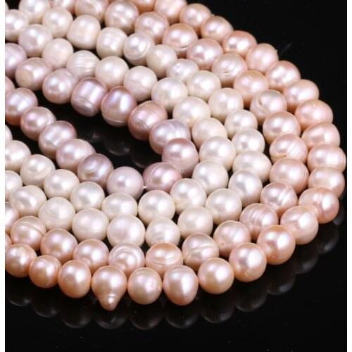 New natural freshwater pearl white and pink irregular pearl beads used for jewelry making DIY bracelet necklace Size 10-11mm