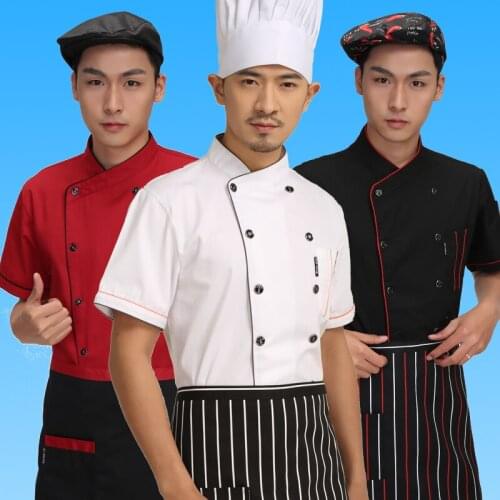 New Chef Short Sleeve Set Summer Clothing Men & Women Clothing Workwear Kitchen Chef Uniforms