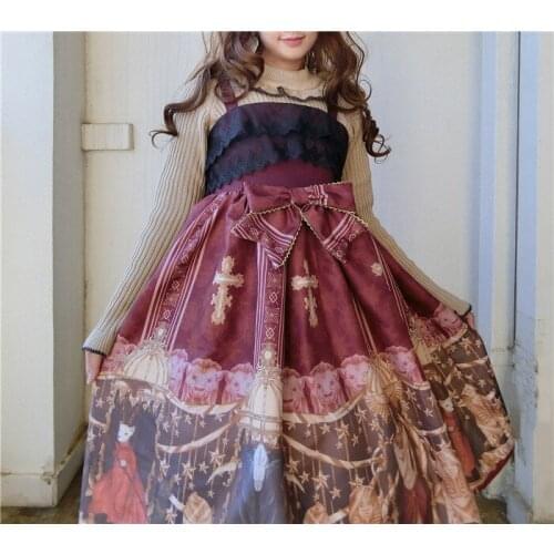 Original Sacrifice Rite Vintage Womens JSK Lolita Dress Big Bow Sleeveless Cute Lace Trim 2 Colors