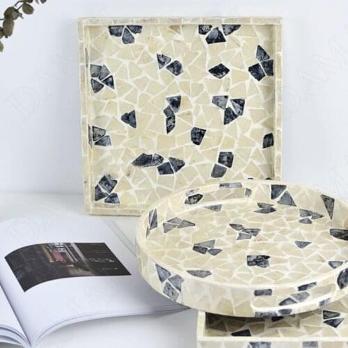 Natural Shell Storage Tray Creativity Art Bedroom Cosmetic Container Afternoon Tea Cake Organizer European Home Decoration