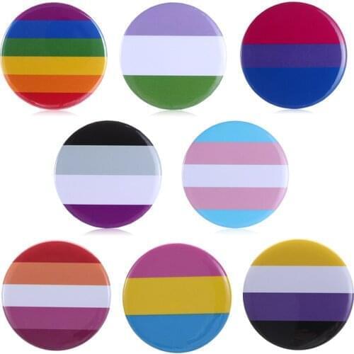 Pride Rainbow Gay Pins Flag Tinplate Badge Support Gay Lesbian Bisexual Transgender Symbol Pin Icons Brooch Jewelry Accessories