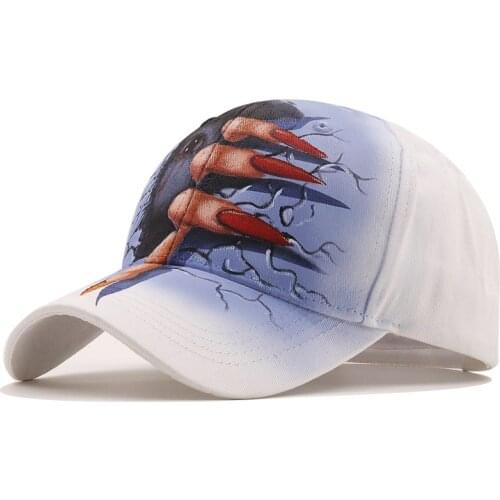 Simple Original 3D Painted skull Halloween Girl Baseball Cap men women Fashion mischief Snapback monster Hip Hop Hat