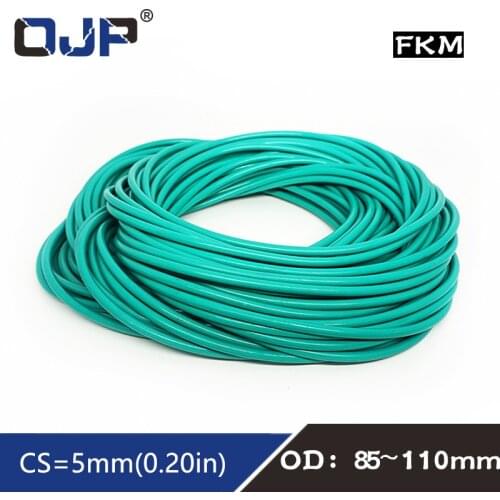1PC Rubber Ring Green FKM O ring Seal 5mm Thickness OD85/90/95/100/105/110mm Rubber O-Rings Seal Gasket Oil ORings Fuel Washer