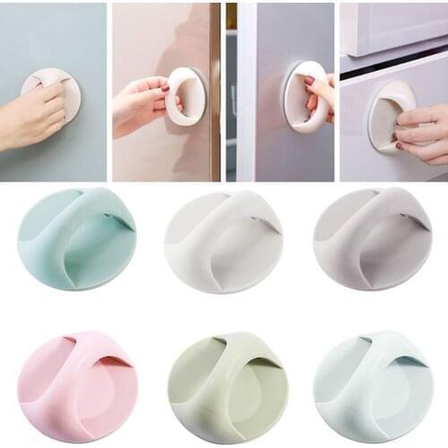 1pc Window Sliding Door Self-adhesive Wardrobe Pulls Refrigerator Handle Round Auxiliary Knobs Cabinet Suction Cup Handle