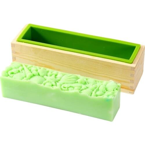Silicone Soap Mold Rectangle with Flower Mat Loaf Soap Making Tool