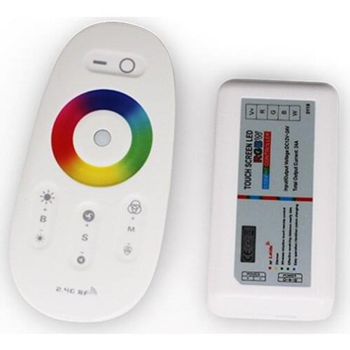 2.4G Touch Screen Led RGBW Controller, RF Wireless Remote Led RGB, Color Temperature & Lighting Brightness controller DC