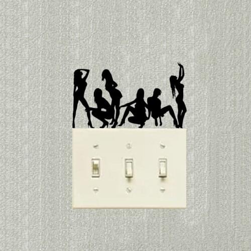 Dancers Sexy Girls Fashion Room Decor Wall Sticker Switch Decal 5WS1115