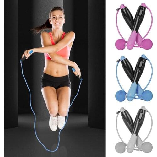 Smart Jump Rope Fitness Sport Skipping Ropes with Anti-Slip Hand Grip with Anti-Slip Hand Grip with LCD Screen Showing