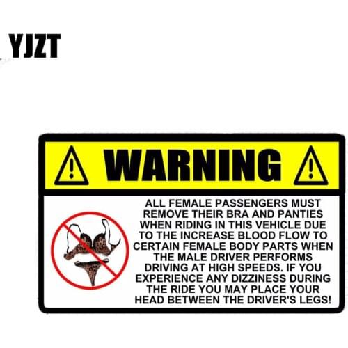 YJZT 15CM*8.5CM Funny Warning Sexy No BRA & PANTIES Windows Decal Car Sticker 12-0402