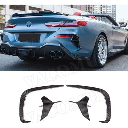 Rear Lip Bumper Spoiler Rear Bumper Diffuser Cover&Side Splitters for BMW 8 Series G14 G15 G16 M Sport 2018 - 2021 Carbon Fiber