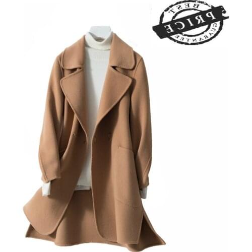 Winter 100% Autumn Wool Cashmere Coat Korean Sided Woolen Jacket Women Clothes 2021 Spring Long Overcoat LWL1510