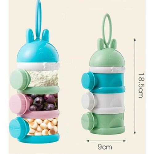 1PCS 3 Layers Baby Formula Milk Storage Box Snacks Candy Feeding Food Box Cartoon Portable Infant Food Container