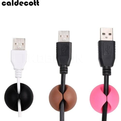 New 10pcs Soft Silicone Cable Winder Desktop Wire Organizer Earphone Cable Holder Clip Mouse Cord Protector Management
