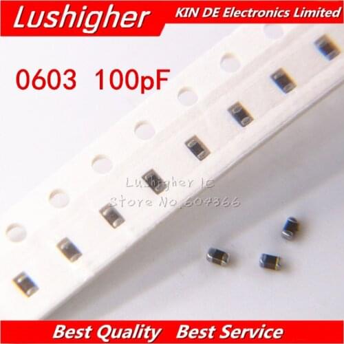 100pcs 0603 100pf 50V X7R 10% SMD Ceramic Capacitor MLCC
