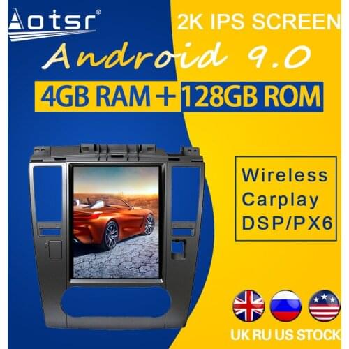 128GB ROM For Nissan Tiida Versa 2008 2009 2010-2011 Android 9.0 Tesla Style PX6 Carplay Car GPS Navigation Multimedia Player