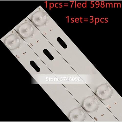 3pcs x 32inch LED Backlight Strip for JVC HL-00320A28-0701S-04 LT-32DE75 180.DTO-3218000-2H 7-LEDs 598mm
