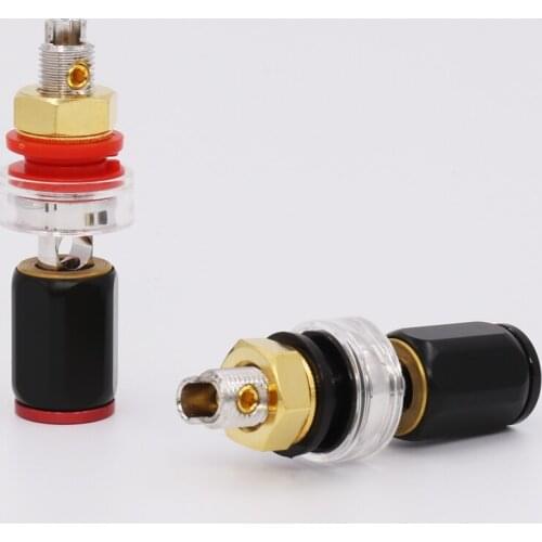 4pieces/lot High end performance Rhodium Plated Binding Post speaker terminal adapter