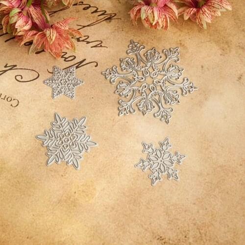 4Pcs/Pack Christmas snowflake Metal Cutting Dies StencilsScrapbooking Multi Purpose Carbon Steel Photo Album Decor
