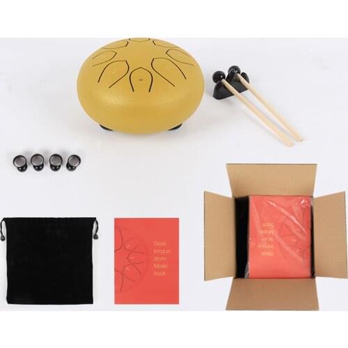 6 Inch Steel Tongue Drum 8 Tune Hand Pan Drum Tank Drum With Finger Cover Carrying Bag Percussion Instruments 8 Notes Drum