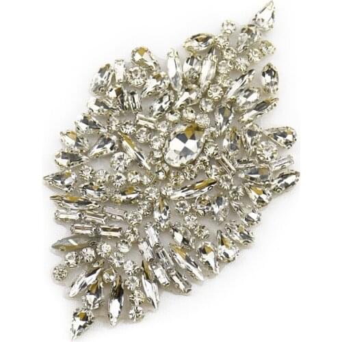 Hand-Made 3D Crystal Rhinestone Applique For Wedding Belt Shoes Jacket Jewelry DIY Sew On WRA-1047
