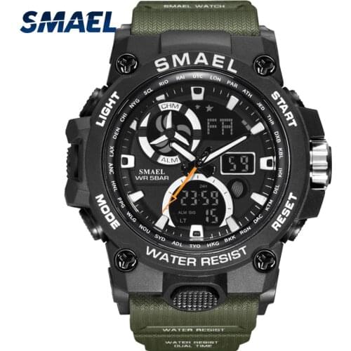 Military Watch Men Army SMAEL Waterproof Sports Watches Digital LED Shock Resist Quartz Watch 8011Military Camouflage Watches