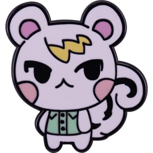 Rude Villagers Marshal New Horizons ACNL constantly frowning expression enamel pin