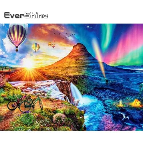 Evershine 5D DIY Diamond Painting Sunset Diamond Embroidery Mountain Landscape Cross Stitch Mosaic Home Decoration