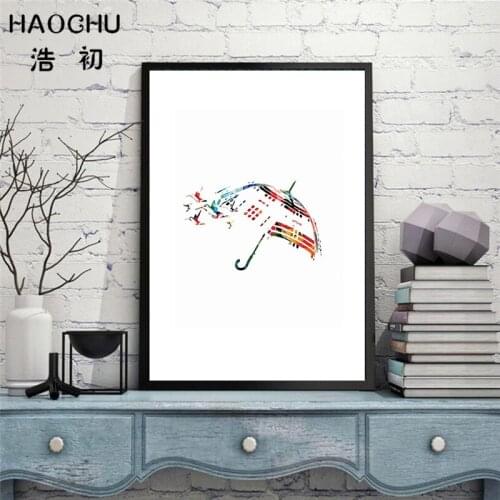 HAOCHU Watercolor Abstract Bird Fly Wall Pictures Canvas Art Prints Painting Modern Spray Paintings Poster For Living Room