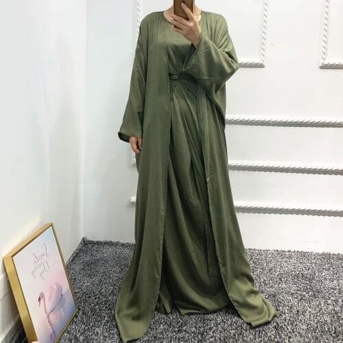Three-piece Set Muslim Femme Batwing Abaya Robe Kaftan Arabic Muslim Long Maxi Dress Summer African Dresses For Women Clothing