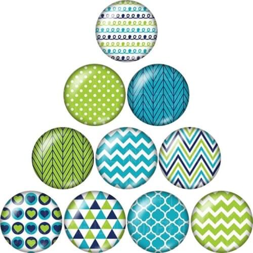 Beauty Lines Dots wave Patterns 10pcs mixed 12mm/16mm/18mm/25mm Round photo glass cabochon demo flat back Making findings ZB0545