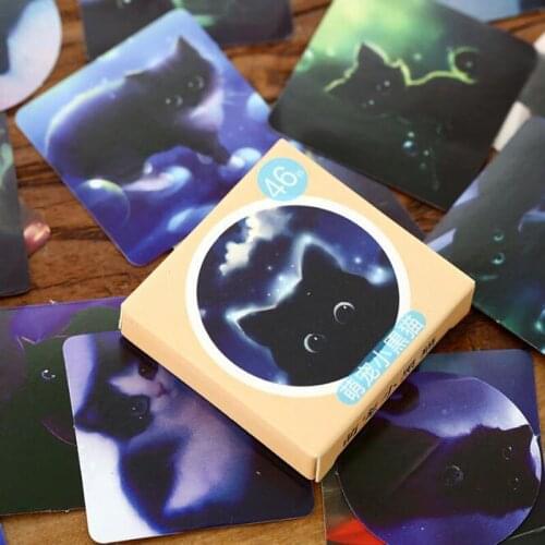 Cute Pet Black Cat Stickers Kawaii Sticker Stationery DIY Scrapbook Diary Stamp Album Hand Account Stick Office School Supplies