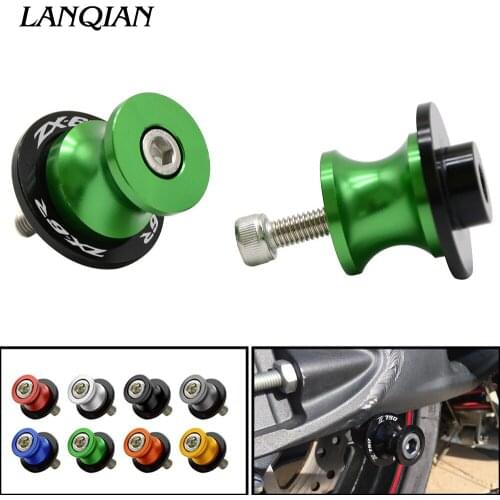 Motorcycle CNC Swingarm Sliders Spools slider stand screws for Kawasaki Ninja ZX6R ZXR66 636 ZX-6RR ZX-6R ZX600