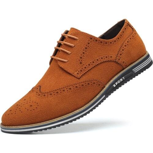 New Mens Block Fashion Mens Casual Shoes Large Size Frosted Low Top Shoes Suede Leather British Dress Man Shoes