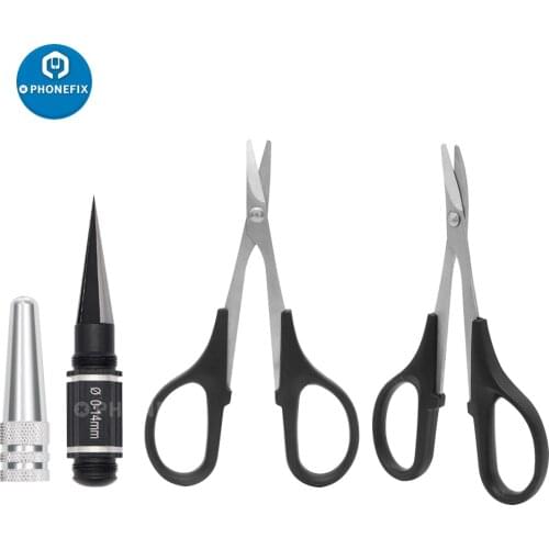 0-14mm Hole Puncher Reamer Curved & Straight Scissors Trimming Tools Set for RC Car Body Shell Body Mounting Lexan Plastic