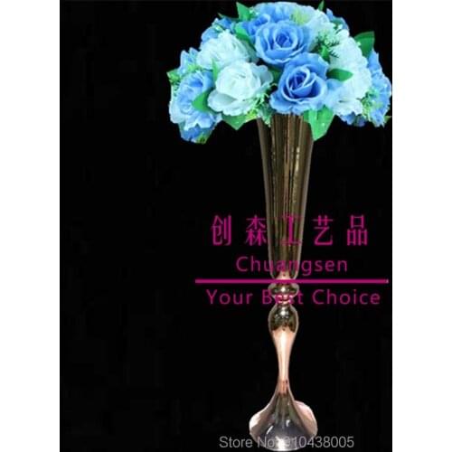 Table vase flower holder ornament flower stand,party decoration,wedding metal gold flower vase column stand wedding centerpiece