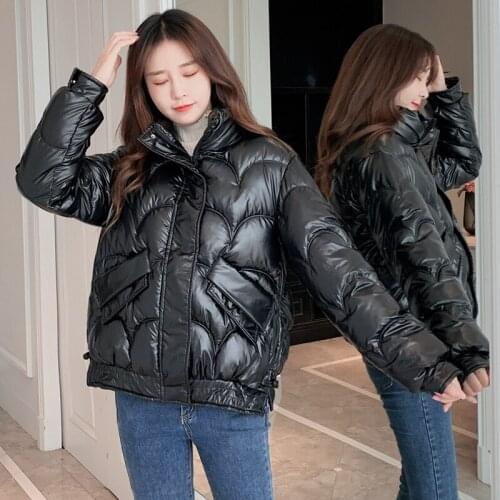 2021 winter new coat womens long-sleeved padded jacket plus velvet cotton thickened warmth thick coat womens vest short collar