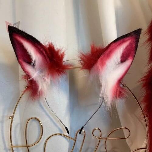 MMGG New Blood Fox Ears Hairhoop Tail Beast Style Headwear for Halloween Christmas Cosplay Costume Accessories