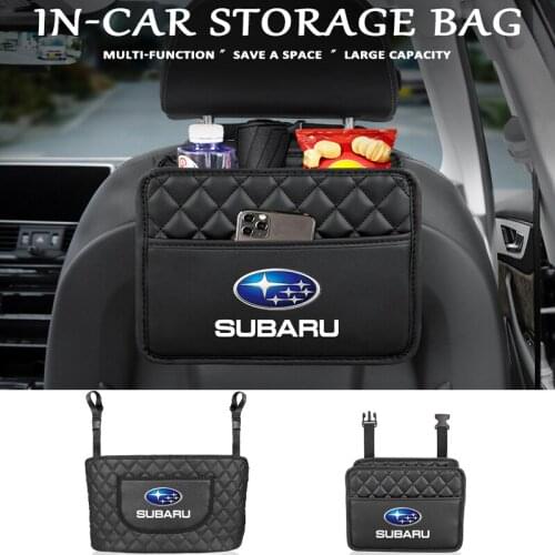Car Seat Back Organizer Storage Bag Interior Parts Leather Bag Car Accessorie For Subaru Impreza Legacy WRX STI BRZ XV WRC