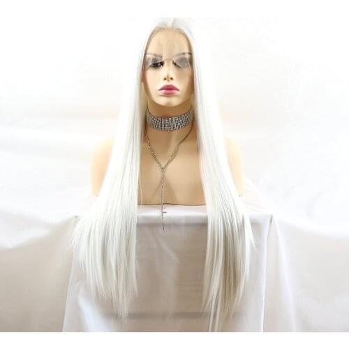 Blonde Hair Lace Front Wig Long Straight Blonde Wig Natural Hair Heat Resistant Fiber Hair Synthetic Lace Front Wigs