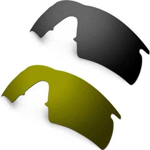 HKUCO Black/Bronze 2 Pairs Polarized Replacement Lenses For M Frame Hybrid Sunglasses Increase Clarity