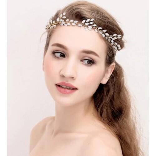 Charming Opal Crystal Hair Vine Gold Silver Color Wedding Hair Accessories Bridal Headband Handmade Women Headbands Jewelry