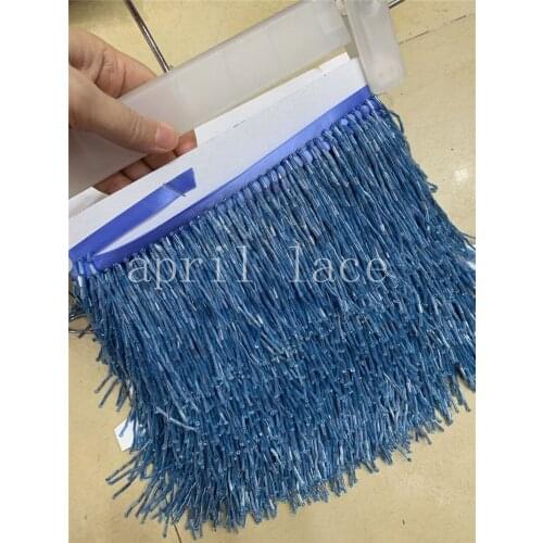 Ss003# 10 yards /bag blue color 9 cm width ribbon fringe tassel for bridal gown wedding/dress decoration