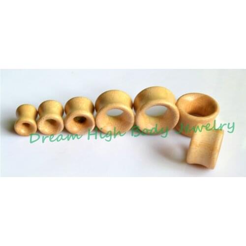 Wood Flesh Tunnel Ear Plugs New Bamboo Smooth Wooden Ear Stretching Kit Plugs Double Flared Ear Expander Piercing For Women