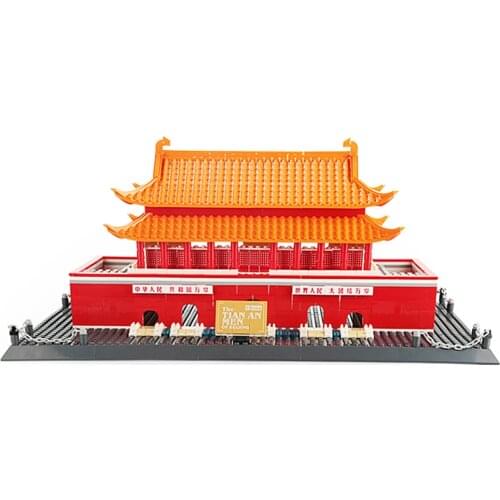 Wange 5218 Beijing Famous Tiananmen Architecture Building Blocks Jigsaw Bricks Assembled Toys For Children