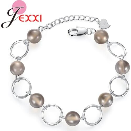 Bohemian New Fashion 925 Sterling Silver Beads Stretch Charm Bracelet For Women Pulseras Mujer Daily Jewelry Friendship Gift